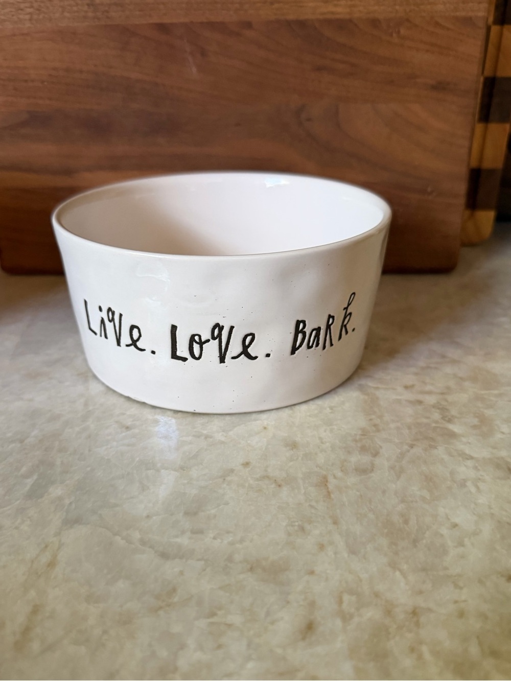 Rae Dunn Live Love Bark dog dish
